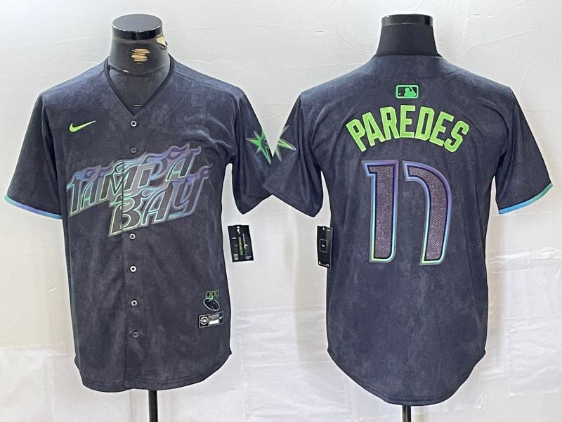 Men Tampa Bay Rays #17 Paredes Black City Edition Nike 2024 MLB Jersey style 1->tampa bay rays->MLB Jersey